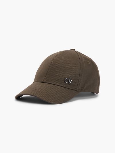 Calvin Klein Táskák & Kiegészítők HU324707 | Calvin Klein Cotton Twill Férfi Sapka Sötét Olivazöld